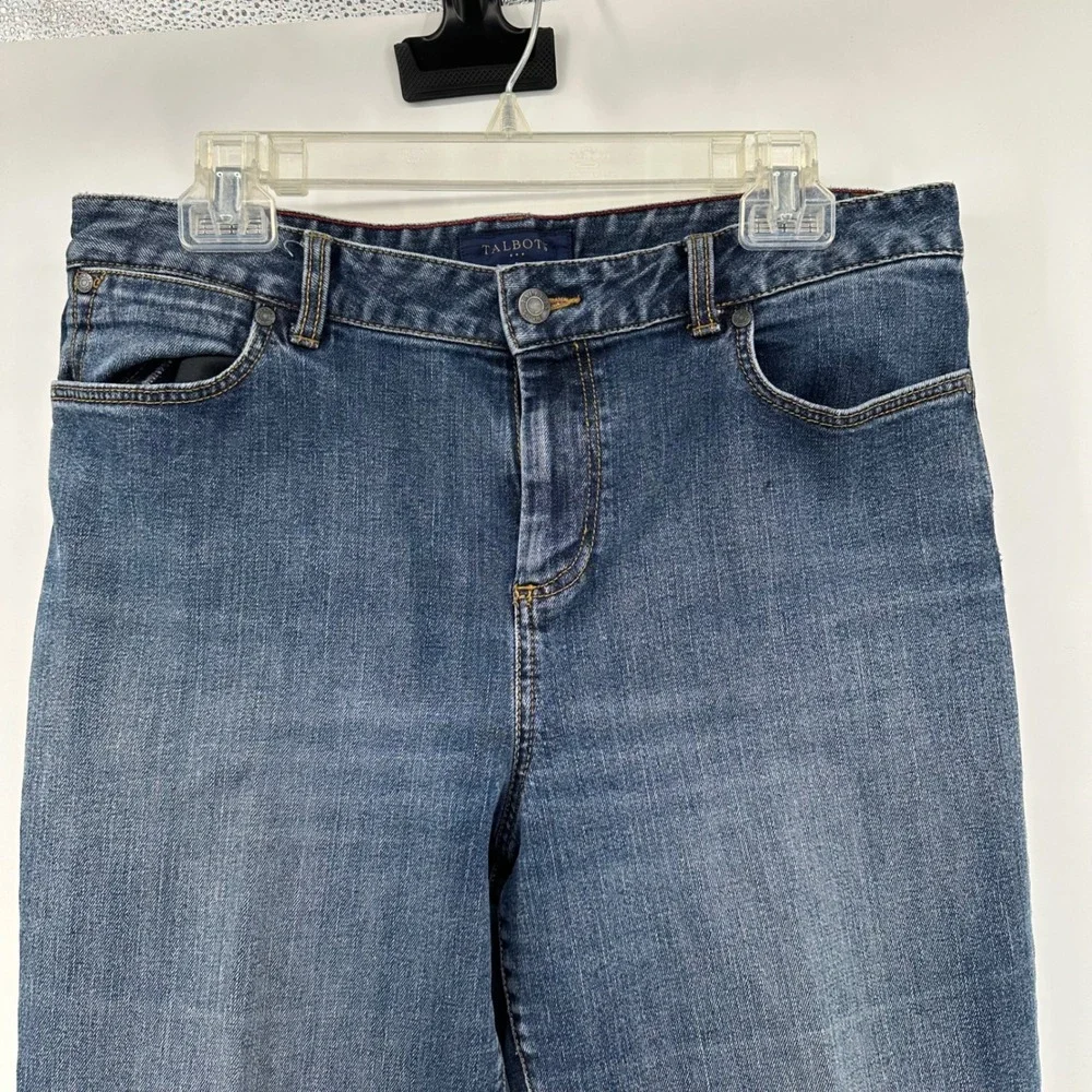 Talbots Womens Blue Straight Leg Jeans Medium Wash‎ Stretch Size 12 Denim Pants